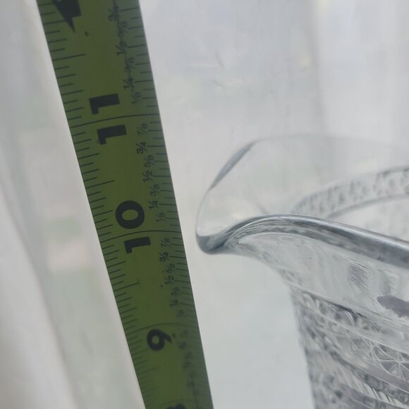 Indiana Glass Cut Glass Pitcher 10" Intricate Floral Design Vintage Clear Crysta - Picture 10 of 11